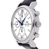 IWC Portofino Chronograph White Dial Black Leather Strap Watch for Men - IW391024 Buy Now By IWC