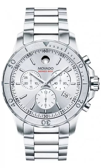 Movado Series 800 Chronograph Silver Dial Silver Steel Strap Watch For Men - 2600111 Buy Now By Movado