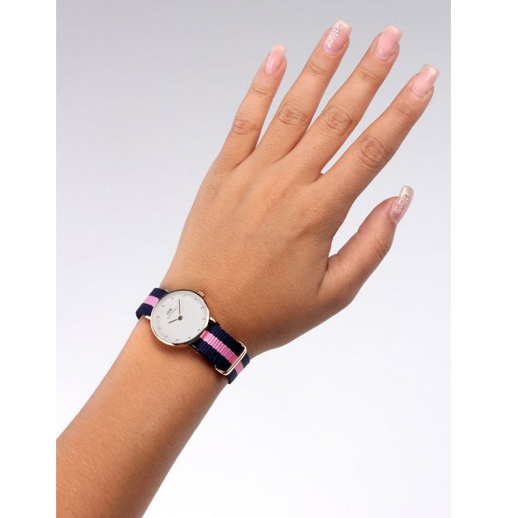 Daniel Wellington Classy Winchester White Dial Two Tone NATO Strap Watch For Women - DW00100065 Buy Now By Daniel Wellington