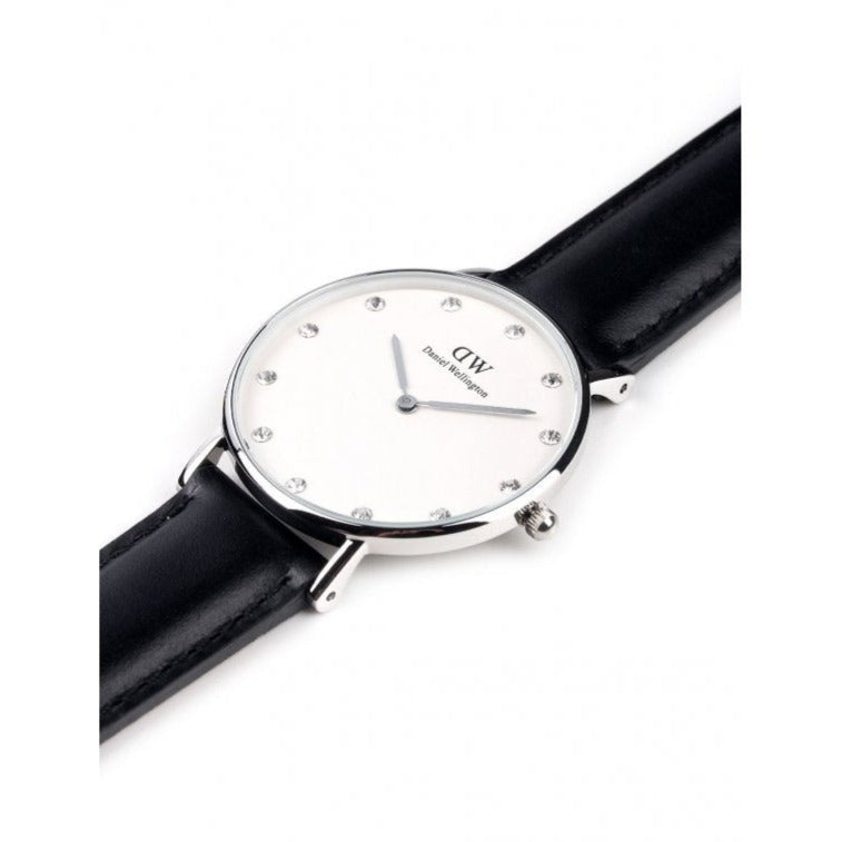 Daniel Wellington Classy Sheffield White Dial Black Leather Strap Watch For Women - DW00100080 Buy Now By Daniel Wellington
