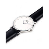 Daniel Wellington Classy Sheffield White Dial Black Leather Strap Watch For Women - DW00100080 Buy Now By Daniel Wellington