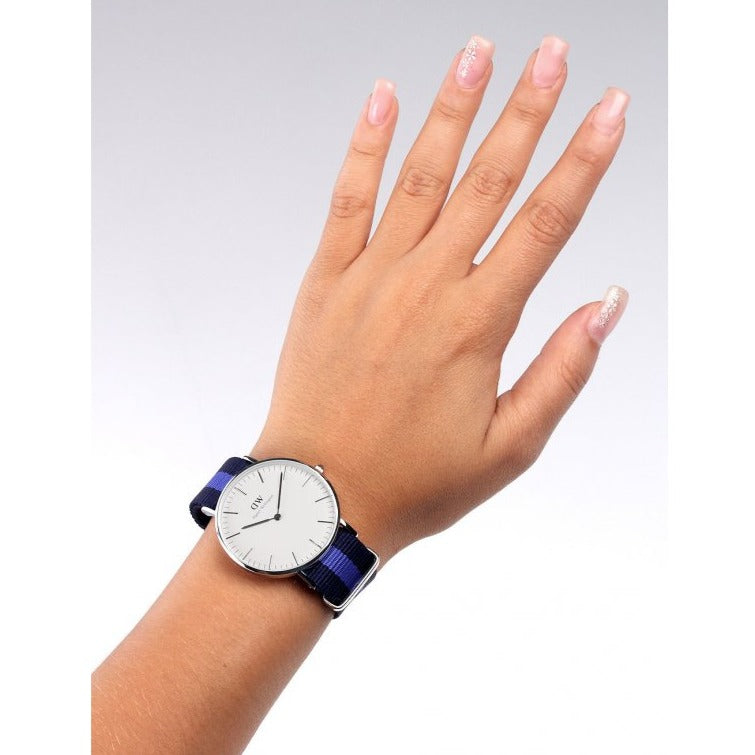 Daniel Wellington Classic Swansea White Dial Two Tone NATO Strap Watch For Women - DW00100048 Buy Now By Daniel Wellington