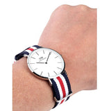 Daniel Wellington Classic Canterbury White Dial Two Tone Nylon Strap Watch For Men - DW00100016 Buy Now By Daniel Wellington
