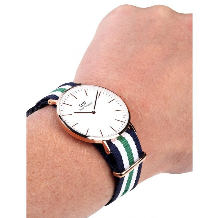 Daniel Wellington Classic Nottingham White Dial Two Tone NATO Strap Watch For Men - 0108DW Buy Now By Daniel Wellington
