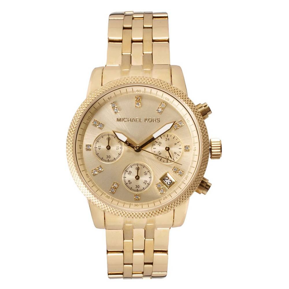 Michael Kors Ritz Chronograph Gold Dial Gold Steel Strap Watch for Women - MK5676 Buy Now By Michael Kors