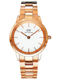 Daniel Wellington Iconic Link White Dial Rose Gold Steel Strap Watch For Women - DW00100209 Buy Now By Daniel Wellington