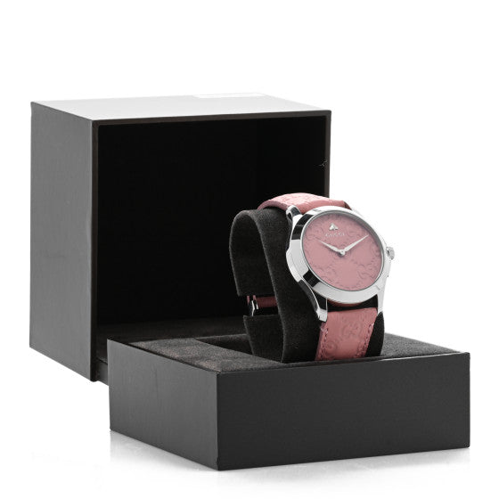 Gucci G Timeless Quartz Candy Pink Dial Pink Leather Strap Watch For Women - YA1264030 Buy Now By Gucci