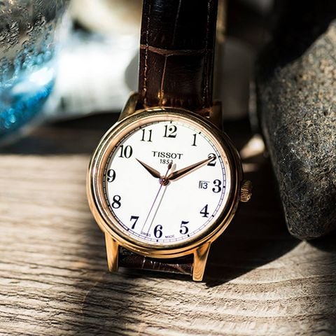 Tissot T Classic Carson Quartz White Dial Brown Leather Strap Watch for Men - T085.410.36.012.00 Buy Now By Tissot