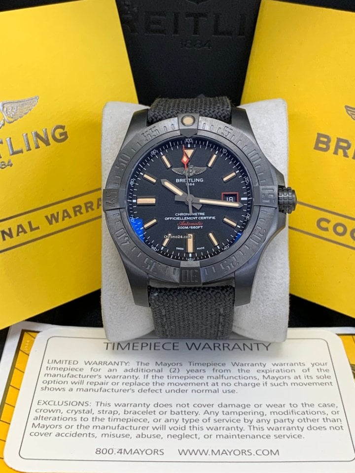 Breitling Avenger Blackbird 44mm Black Dial Black Nylon Strap Watch for Men - V1731110/BD74/109W/M20BASA.1 Buy Now By Breitling