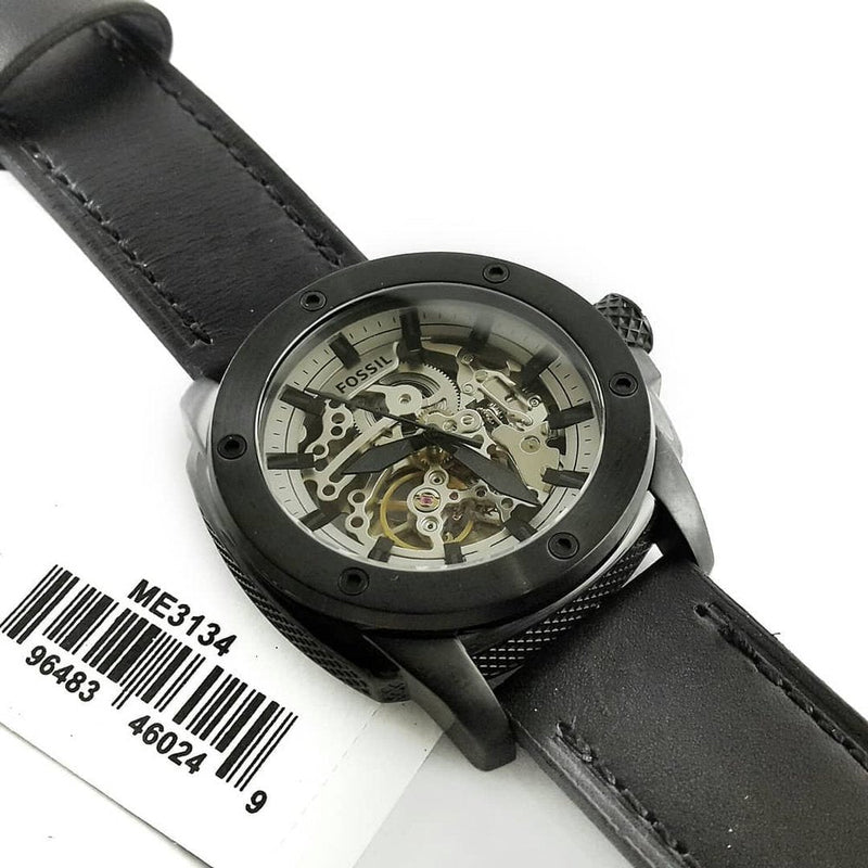 Fossil Modern Machine Automatic Skeleton Grey Dial Black Steel Strap Watch for Men - ME3134 Buy Now By Fossil