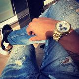 Michael Kors Lexington Crystals Gold Dial Gold Steel Strap Watch for Men - MK8494 Buy Now By Michael Kors