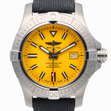 Breitling Avenger Automatic 45 Seawolf Yellow Dial Black Nylon Strap Watch for Men - A17319101I1X1 Buy Now By Breitling