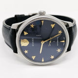 Gucci G Timeless Automatic Blue Dial Black Leather Strap Watch For Men - YA126347 Buy Now By Gucci