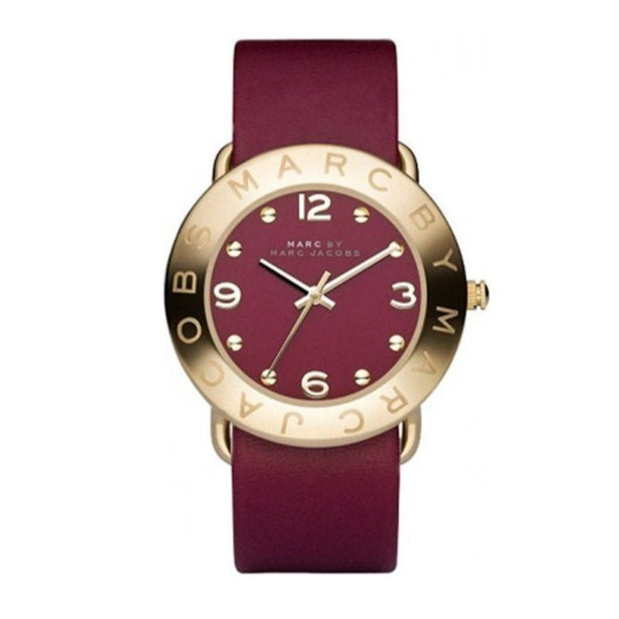 Marc Jacobs Amy Red Dial Burgundy Leather Strap Watch for Women - MBM1152 Buy Now By Marc Jacobs