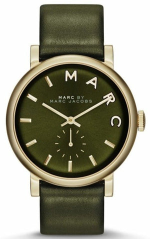 Marc Jacobs Baker Olive Green Dial Olive Green Leather Strap Watch for Women - MBM1328 Buy Now By Marc Jacobs