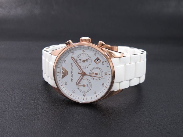 Emporio Armani Sportivo Silver Dial White Silicone Strap Watch For Women - AR5920 Buy Now By Emporio Armani