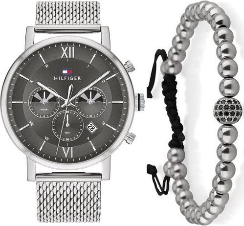 Tommy Hilfiger Evan Grey Dial Silver Mesh Bracelet Watch for Men - 1710396 Buy Now By Tommy Hilfiger
