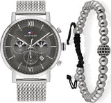 Tommy Hilfiger Evan Grey Dial Silver Mesh Bracelet Watch for Men - 1710396 Buy Now By Tommy Hilfiger