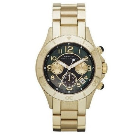 Marc Jacobs Rock Chronograph Black Dial Gold Steel Strap Watch for Women - MBM3253 Buy Now By Marc Jacobs