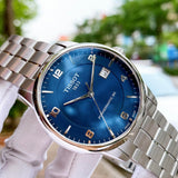 Tissot Luxury Powermatic 80 Blue Dial Silver Steel Strap Watch For Men - T086.407.11.047.00 Buy Now By Tissot