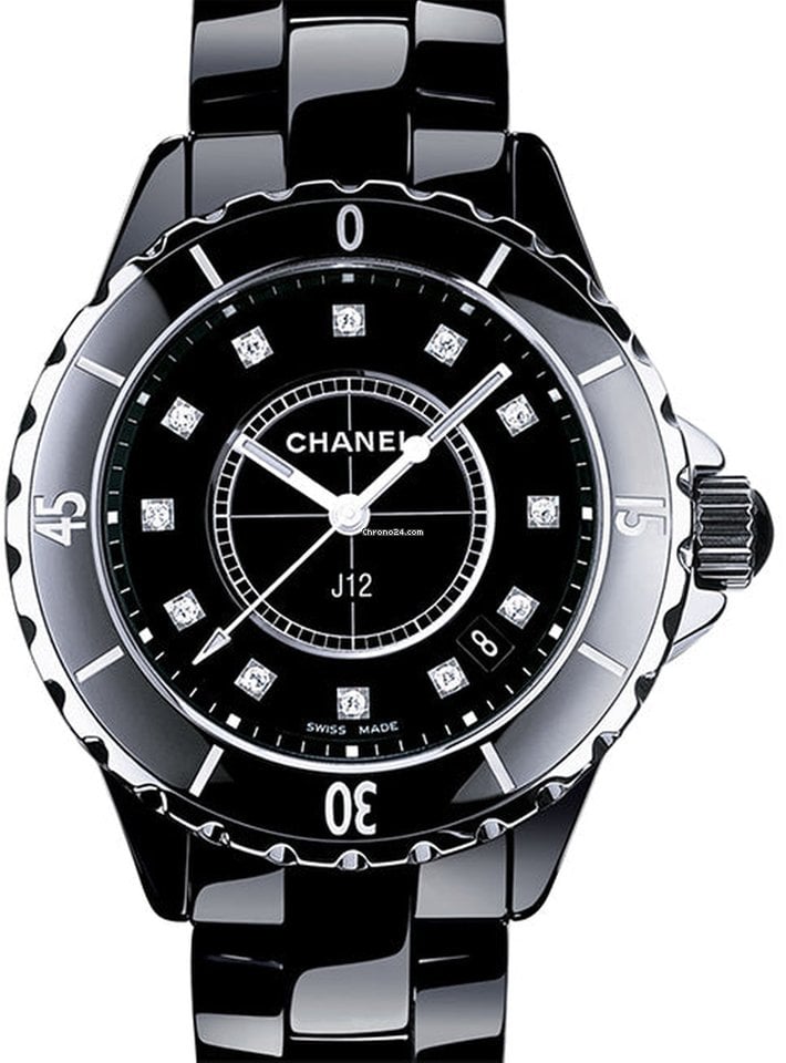 Chanel J12 Quartz Diamonds Black Dial Black Steel Strap Watch for Women - J12 H1625 Buy Now By Chanel