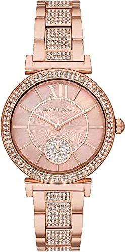 Michael Kors Abbey Three-Hand Analog Crystals Rose Gold Dial Rose Gold Steel Strap Watch for Women - MK4617 Buy Now By Michael Kors
