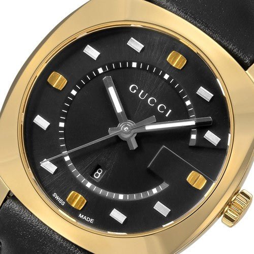 Gucci GG2570 Quartz Black Dial Black Leather Strap Watch For Women - YA142408 Buy Now By Gucci