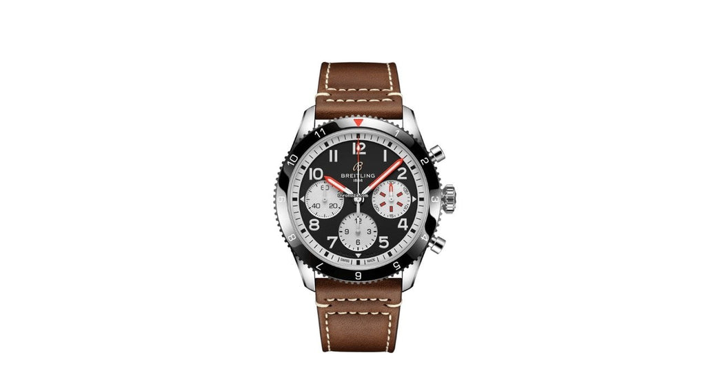 Breitling Avi Chronograph 42 Mosquito Black Dial Brown Leather Strap Watch for Men - Y233801A1B1X1 Buy Now By Breitling