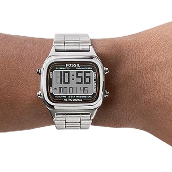 Fossil Retro Digital Silver Dial Silver Steel Strap Watch for Men - FS5844 Buy Now By Fossil