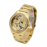 Guess G Twist Diamonds Gold Dial Gold Steel Strap Watch For Women - W1201L2 Buy Now By Guess