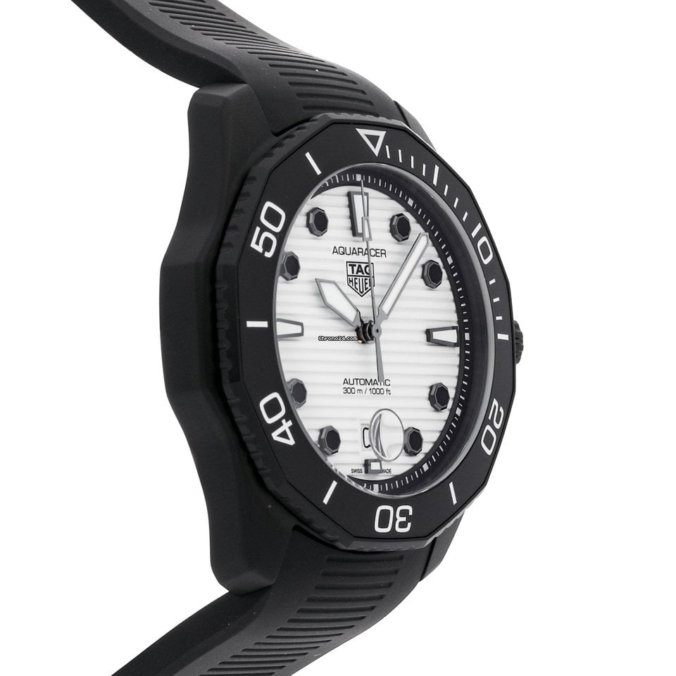 Tag Heuer Aquaracer Professional 300 Automatic White Dial Black Rubber Strap Watch for Men - WBP201D.FT6197 Buy Now By Tag Heuer