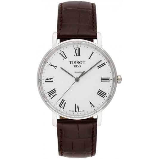 Tissot T Classic Everytime White Dial Brown Leather Strap Watch For Men - T109.410.16.033.00 Buy Now By Tissot