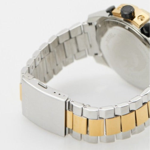 Diesel Mega Chief Chronograph Black Dial Two Tone Steel Strap Watch For Men - DZ4581 Buy Now By Diesel