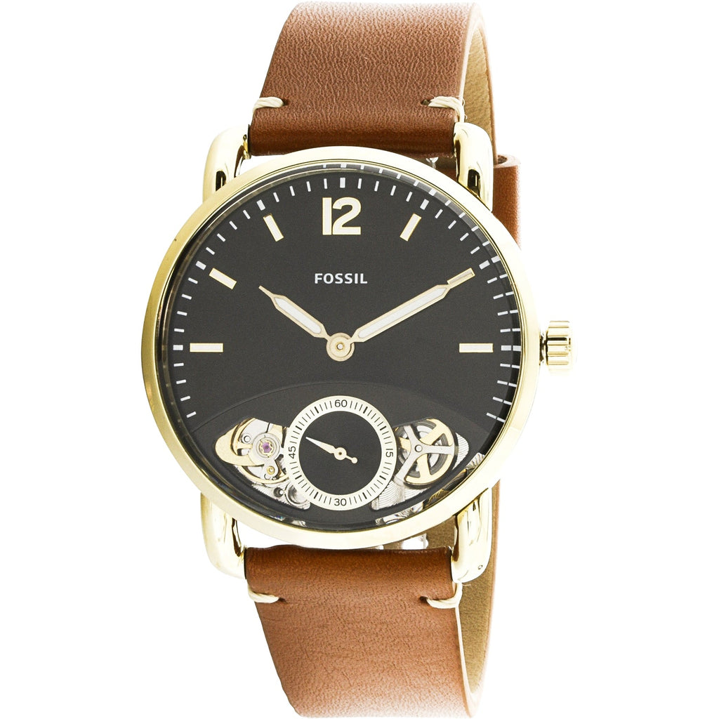 Fossil The Commuter Twist Black Dial Brown Leather Strap Watch for Men - ME1166 Buy Now By Fossil
