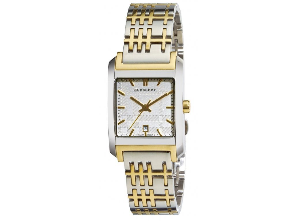 Burberry Nova Checked White Dial Two Tone Stainless Steel Strap Watch for Women - BU1573 Buy Now By Burberry
