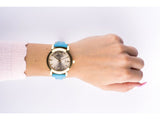 Burberry The City Gold Dial Blue Leather Strap Watch for Women - BU9018 Buy Now By Burberry