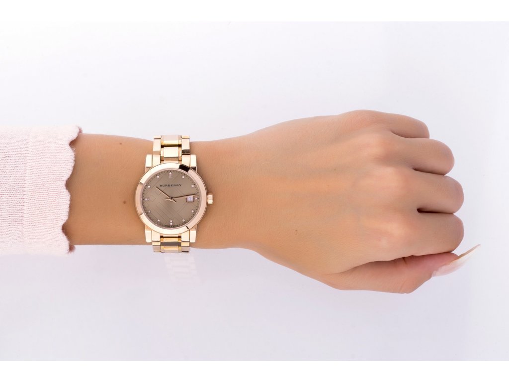 Burberry The City Diamonds Rose Gold Dial Rose Gold Steel Strap Watch for Women - BU9126 Buy Now By Burberry