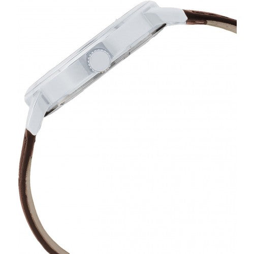 Guess Delancy Quartz White Dial Brown Leather Strap Watch For Men - W0870G1 Buy Now By Guess