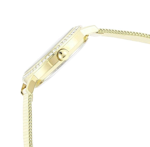 Guess Chelsea Mother of Pearl White Dial Gold Mesh Strap Watch For Women - W0647L3 Buy Now By Guess