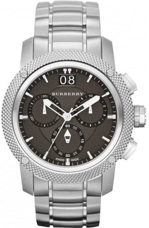 Burberry Utilitarian Chronograph Black Dial Silver Steel Strap Watch For Men - BU9800 Buy Now By Burberry