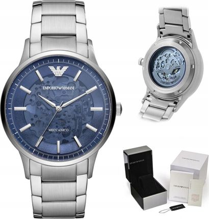 Emporio Armani Renato Automatic Blue Dial Silver Steel Strap Watch For Men - AR60037 Buy Now By Emporio Armani