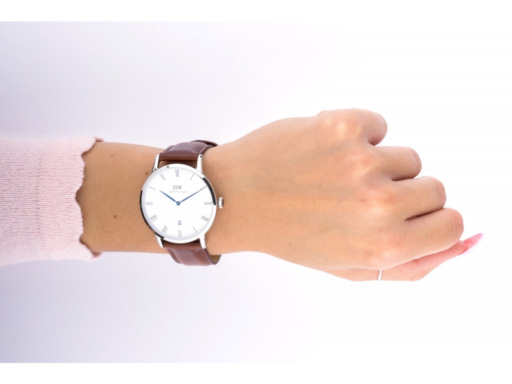 Daniel Wellington Dapper St Mawes White Dial Brown Leather Strap Watch For Men - DW00100087 Buy Now By Daniel Wellington