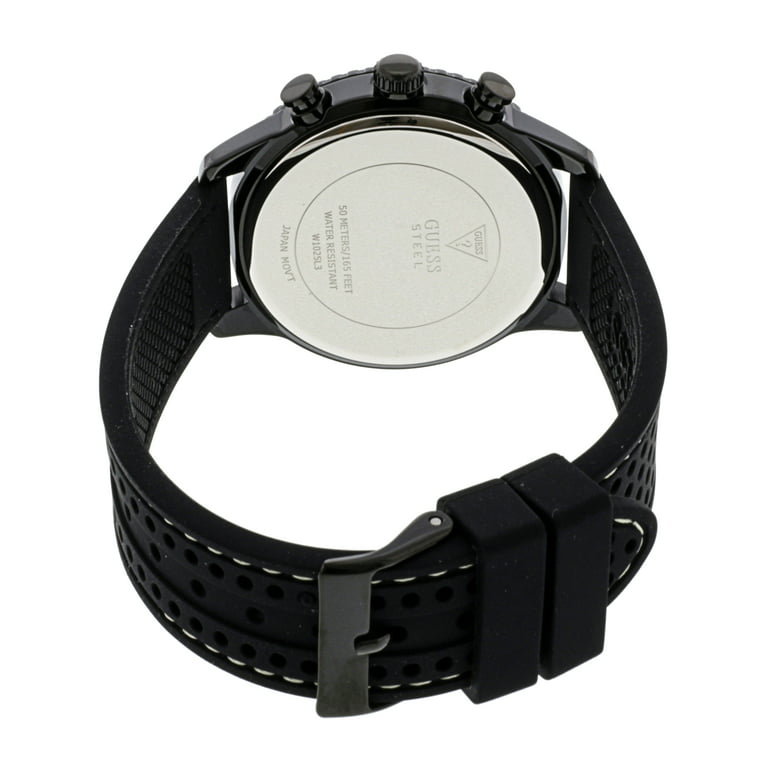 Guess Marina Chronograph Black Dial Black Rubber Strap Watch for Women - W1025L3 Buy Now By Guess