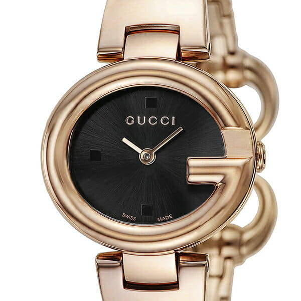 Gucci Guccissima Collection Quartz Black Dial Rose Gold Steel Strap Watch For Women - YA134509 Buy Now By Gucci