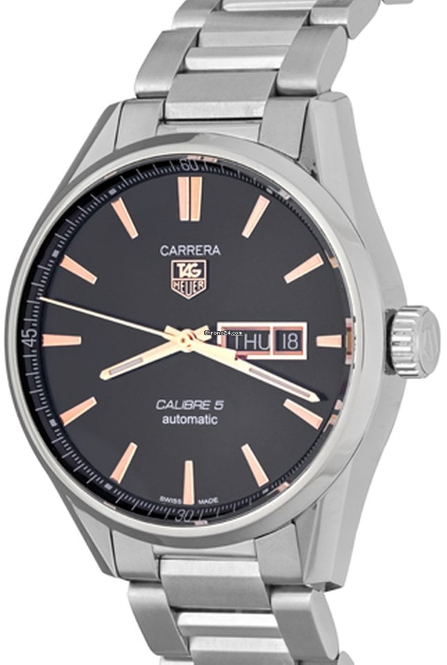 Tag Heuer Carrera Day Date Black Dial Silver Steel Strap Watch for Men - WBN2013.BA0640 Buy Now By Tag Heuer