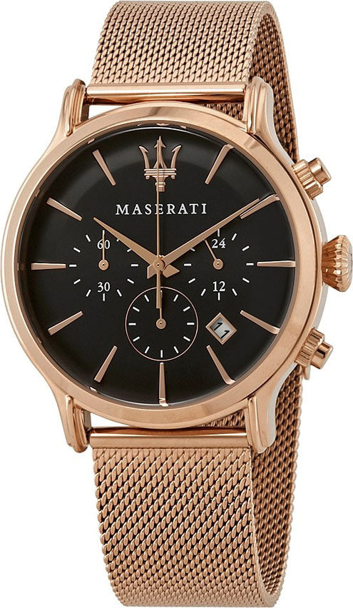 Maserati Epoca Black Dial Gold Mesh Bracelet Watch For Men - R8873618005 Buy Now By Maserati