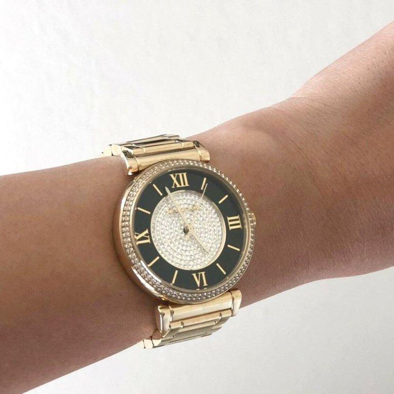 Michael Kors Catlin Black Dial Gold Steel Strap Watch for Women - MK3338 Buy Now By Michael Kors