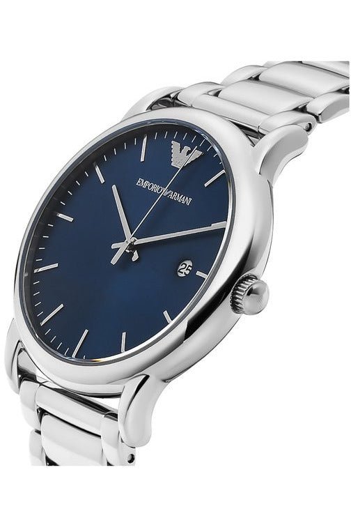 Emporio Armani Luigi Blue Dial Silver Steel Strap Watch For Men - AR11089 Buy Now By Emporio Armani
