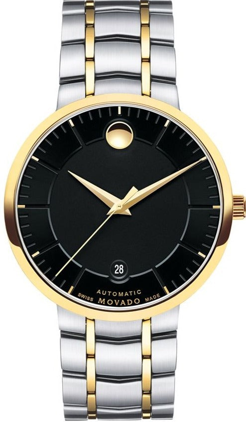 Movado 1881 Automatic Black Dial Two Tone Steel Strap Watch For Men - 0606916 Buy Now By Movado