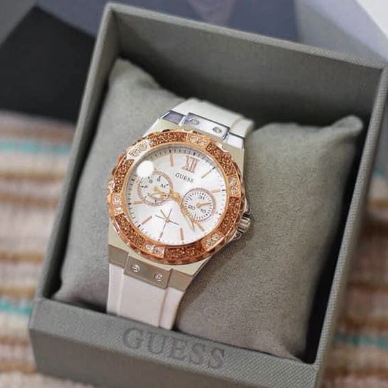 Guess Limelight White Dial White Rubber Strap Watch for Women - W1053L2 Buy Now By Guess